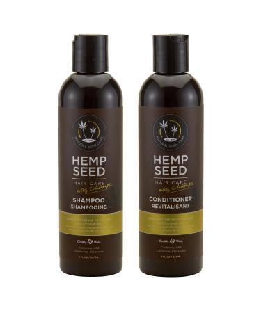 Hemp Seed Hair Care Shampoo + Conditioner Nag Champa - 8 oz Each - With Hemp Seed Oil & Coconut Oil - Vegan Cruelty Free