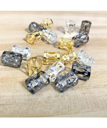 Messen 210 Pieces Dreadlocks Beads Hair Cuffs 8mm - Strong Iron Decoration for Braiding - Filigree Hair Jewelry in Gold, Silver, Gun Black - Buy Online on GoSupps.com