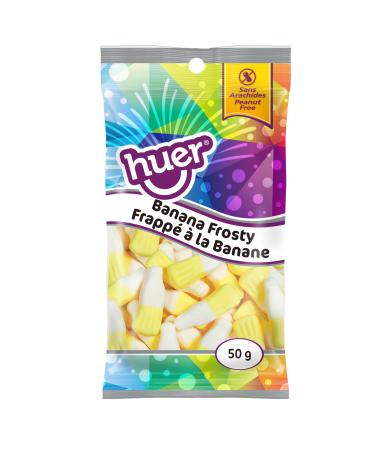 Huer - Frosty Banana Pocket Pals 12 Pack Fruity Creamy Milkshake Flavour Soft and Chewy Gummy Candy Natural Colours 50g Bag (Pack of 12) Stocking Stuffers Christmas Gift