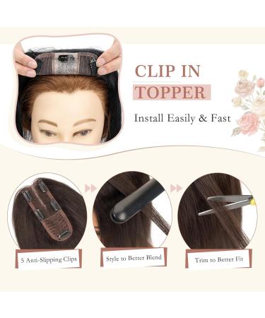 Elailite Hair Toppers For Thinning Hair Women Real Hair - 100% Real Human Hair Extensions Clip in Toupee SILK BASE (2"x6") Crown HairPiece (#1B Natural Black 10 Inch) 10 inch (2x6 Base) #1B Natural Black - Buy Online on GoSupps.com