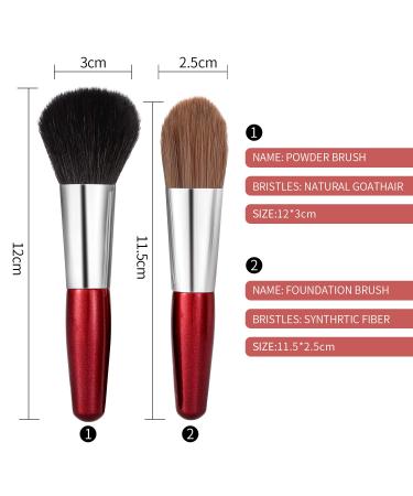 5PCS Portable Mini Makeup Brushes Set with Travel Case - Natural & Synthetic Hair, Travel Size Cosmetic Kit for Foundation, Contouring, Blending, Blush, Eyeshadow - Red - Buy Online on GoSupps.com
