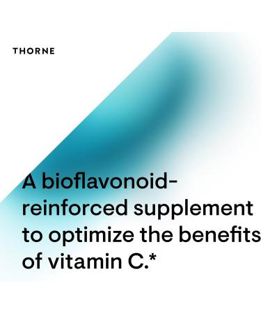 Thorne Vitamin C with Flavonoids - Blend of Vitamin C and Citrus Bioflavonoids from Oranges the Way They're Found Together in Nature - 90 Capsules - Buy Online on GoSupps.com