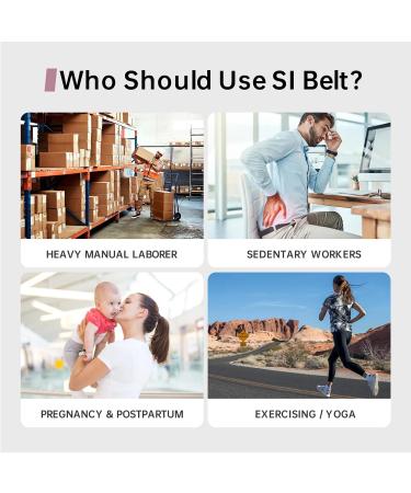 SI Belt - Sacroiliac Hip Support for Sciatica & Lower Back Pain Relief - Adjustable Brace for Women & Men (Hip Size 30-46) - Black - Buy Online on GoSupps.com