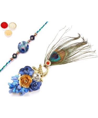 Ghasitaram Gifts Rakhis Online - Rakhi for Brother-M-102 Bhaiya Bhabhi Rakhi Rakhi Set only