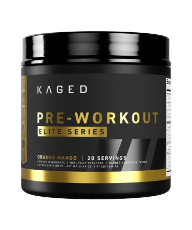 Kaged Pre Workout Elite Powder | Orange Mango | Pre-Workout with Creatine Beta Alanine L-Citrulline BCAAs | 388 mg Organic Caffeine | Pre Supplements for Men & Women | 20 Servings Orange Mango (Elite)