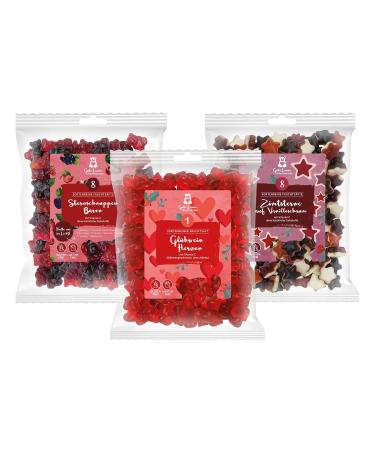 naschlabor Set of 3 Christmas Fruit Juice Bears | Delicious Mix of Rubber Bears in a Preservation Pack | Ideal for Gift | 1.5 kg of Finest Fruit Candy | Perfect for