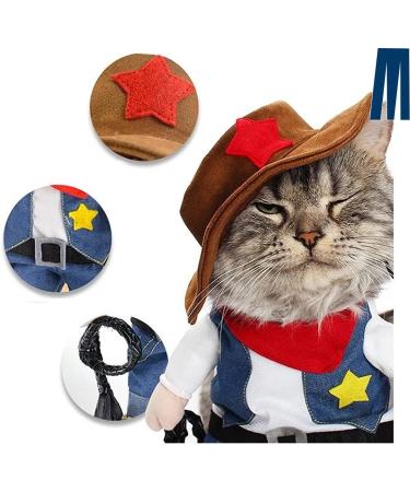 Mikayoo Pet Cowboy Costume with Hat for Halloween, Christmas & Special Events - Funny Western Outfit for Dog or Cat - Buy Online on GoSupps.com
