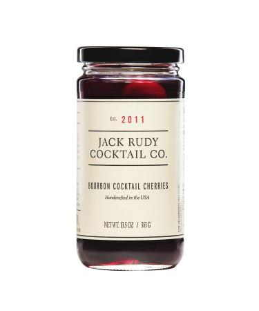 Jack Rudy Cocktail Co, Cherries Bourbon Barrel Aged, 13.5 Fl Oz | Handcrafted | Tart Oregon Cherries | Essential Cocktail Ingredient | Old Fashioned, Manhattan, Whiskey | Gourmet