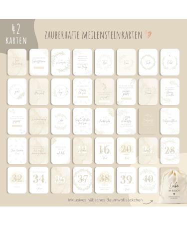 Meinbaby123 Milestone Cards for Pregnancy | 42 High-Quality Photo Cards Set with Cotton Bag | Perfect Gift for Expecting Moms - Buy Online on GoSupps.com