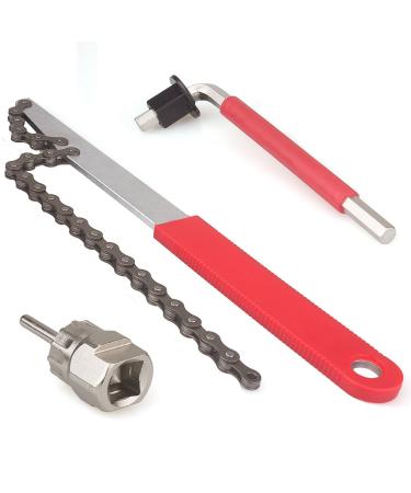 Bike Cassette Removal Tool with Chain Whip and Auxiliary Wrench Bicycle Sprocket Removal Tools Sprocket Remover