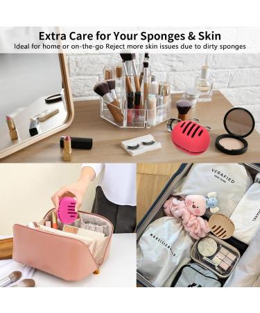 Fauxomor Makeup Sponge Storage Bag | Breathable Silicone Beauty Blender Case | Travel-Friendly for All Sizes | Sustainable Portable Cosmetics Tool - Rose Red (1 Pack) - Buy Online on GoSupps.com
