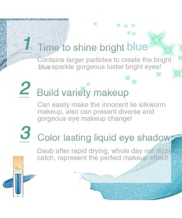 Ocean Blue Liquid Glitter Eyeshadow - Waterproof Vegan Shimmer Gel Eyeliner, Long-Lasting Metallic Eye Makeup - Buy Online on GoSupps.com