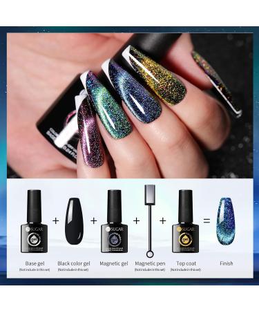 UR SUGAR Cat Magnetic Eye Gel Nail Polish Kit - 6 Reflective Glitter Colours for Sparkling Diamond Effects - Soak Off Gel Manicure Set - Buy Online on GoSupps.com