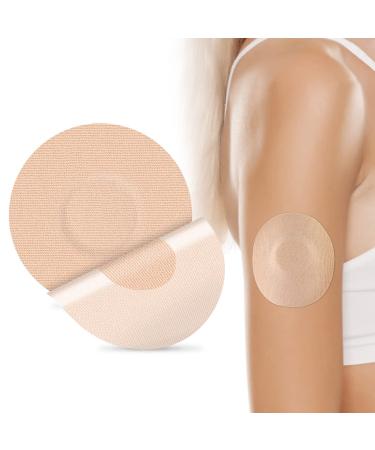 Freestyle Adhesive Patches 25Pack Waterproof Libre2/3 Sensor Covers Flesh Flexible CGM Patches Without Glue in The Center-Enlite-Guardian-Freestyle Libre 14 Day Sensor Patches Tan 25 Count (Pack of 1)