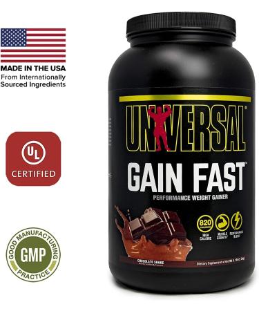 Universal Nutrition Gain Fast Chocolate - 2.3kg Mass Gainer & Whey Protein for Muscle Building Creatine Monohydrate & Essential Fatty Acids - Best Weight Gainer for Maximum Result - Buy Online on GoSupps.com