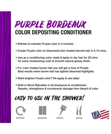 No Fade Fresh Purple Bordeaux Hair Color Depositing Conditioner with BondHeal - Vegan & Cruelty-Free - 6.4 oz - Buy Online on GoSupps.com