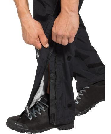 VAUDE Men's Yaras Rain Zip Pants III - XXL Black | Waterproof Lightweight & Sustainable Travel Gear - Buy Online on GoSupps.com