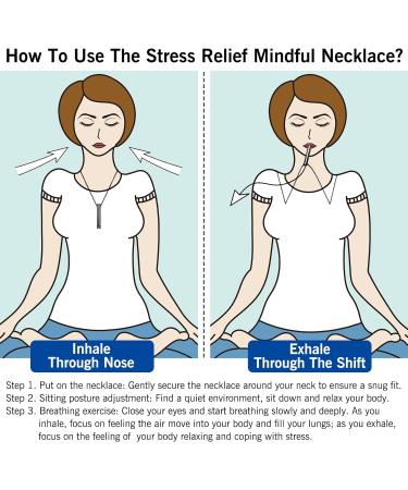 Stainless Steel Breathing Pendant Natural Healing Necklace for Stress Relief - Black - Buy Online on GoSupps.com