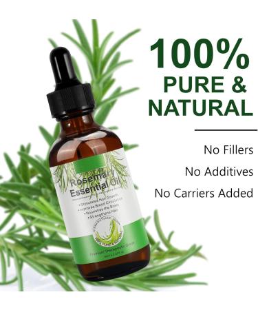 Natural Rosemary Oil for Scalp & Hair - Stimulates Hair Growth | 60ml Essential Oil - Buy Online on GoSupps.com