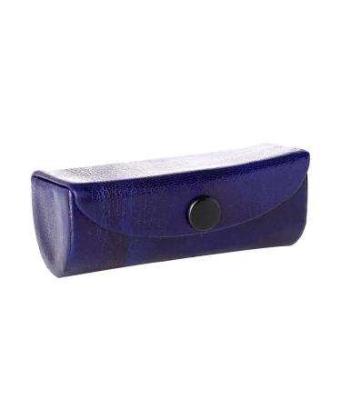CHERKRAFT Handcrafted Leather Lipstick Case with Mirror for Purse Handbag Organizer/Lipstick Holder (Royal Blue)