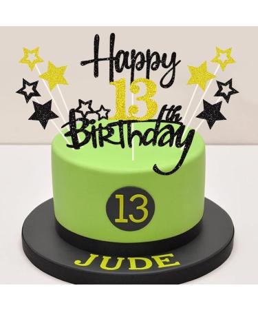 Happy 13th Birthday Cake Topper - Glittery Decoration for Teenagers | 13 Years Cupcake & Cake Decor for Girls Party - Buy Online on GoSupps.com
