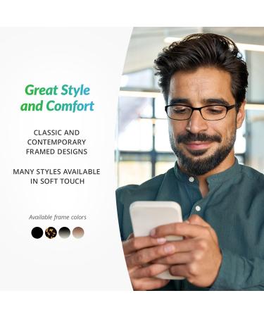 SAV Eyewear Men's Flex 2 5028 Black Reading Glasses - 2.5x Magnification for Comfortable Sight | International Shipping Available - Buy Online on GoSupps.com