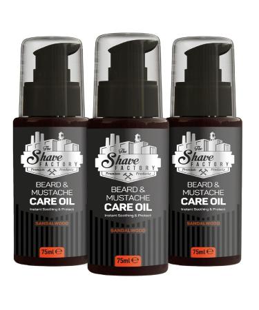 Shave Factory Beard & Mustache Care Oil - Sandalwood | Premium Grooming for Professionals | 75ml - Buy Online on GoSupps.com