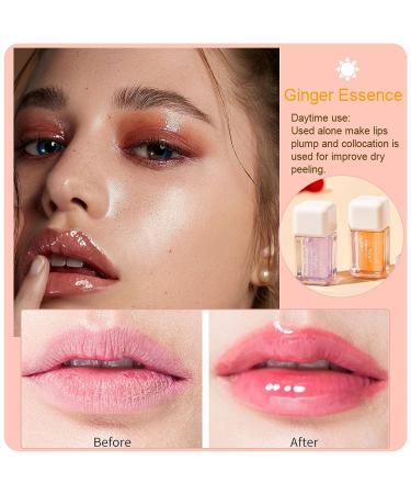 Fruit Pearlescent Plumping Lip Oil | Hydrating Lip Glow Tinted Balm | Long Lasting Nourishing Gloss | Non-Sticky Glitter Shine Primer Lip Tint - Mix - Buy Online on GoSupps.com