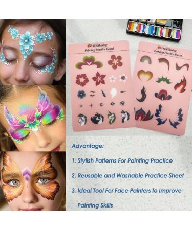 Face Painting Practice Board - Reusable Body Paint Templates & Exercise Sheets for Skill Development | HNShining - Buy Online on GoSupps.com