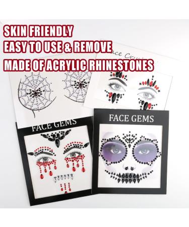 Bowitzki Face Jewels for Halloween | Rhinestone Stickers & Self-Adhesive Crystal Makeup Gems | Festival Accessories - Buy Online on GoSupps.com