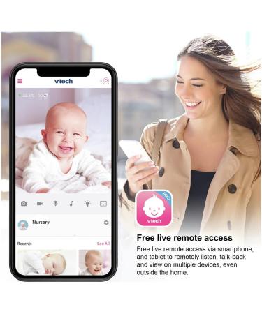 VTech Smart Video Baby Monitor RM7767HD - 7'' Display, Multi-Colour Night Light (Renewed) - White - Buy Online on GoSupps.com
