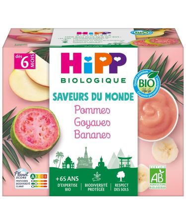 HiPP - Flavors of the World - Apples Guavas Bananas Cups - 4x100g