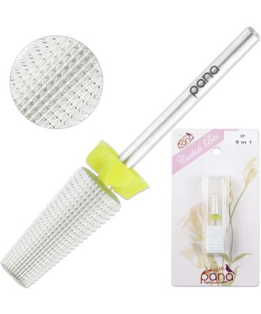 PANA Nail Carbide 5 in 1 Bit - Two Way Rotate use for Both Left and Right Handed - Fast remove Acrylic or Hard Gel - 3/32" Shank - Manicure Nail Art Drill Machine (Extra Fine - XF Silver) Extra Fine - XF Silver - Buy Online on GoSupps.com