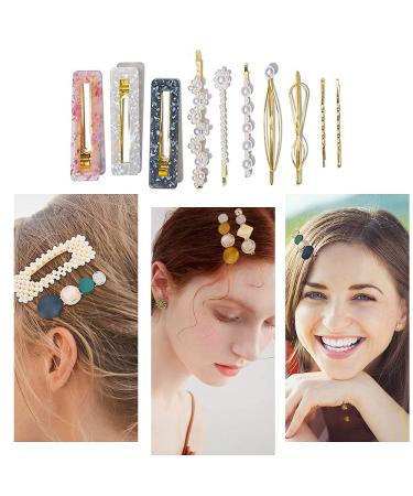 20 Women's Pearl Hair Clips - Fashion Hair Pins & Vintage Decorative Gold Clips for Weddings & Valentine's Day - Buy Online on GoSupps.com