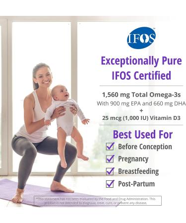 Premom Prenatal DHA Fish Oil & Vitamin D Formula - Omega 3 Supplement for Women - Fertility Supplements with EPA & DHA from Wild Caught Fish - Buy Online on GoSupps.com