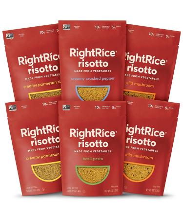 RightRice Risotto - Variety Pack (6oz. Pack of 6) - Made from Vegetables - High Protein, Vegan, Non-GMO, Gluten Free Variety Pack 6 Ounce (Pack of 6)