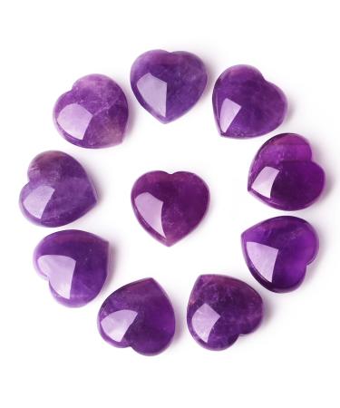Xiannvxi 5pcs amethyst crystals heart stones love palm bag pocket healing stone gemsteine crystal stones meditation natural reiki d-amethyst