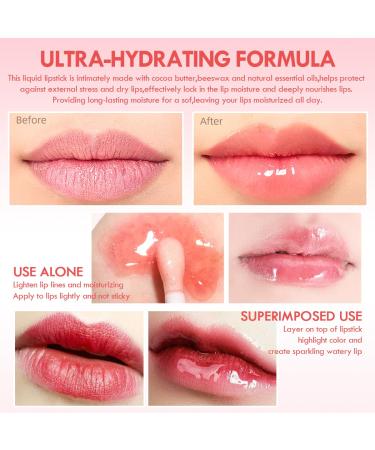 Buy Hydrating Lip Glow Oil - Plumping Tinted Lip Gloss | Long Lasting Moisturizing Lip Care (Set B) - 3 Colors Available | Ideal for International Shipping - Buy Online on GoSupps.com
