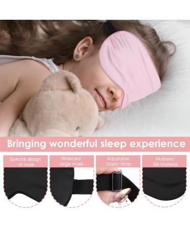 Silk Sleep Mask 2 Pack - Soft Light Blocking Eye Masks with Storage Bags & Ear Plugs for Travel | Adjustable for Men & Women (Black & Pink - Buy Online on GoSupps.com