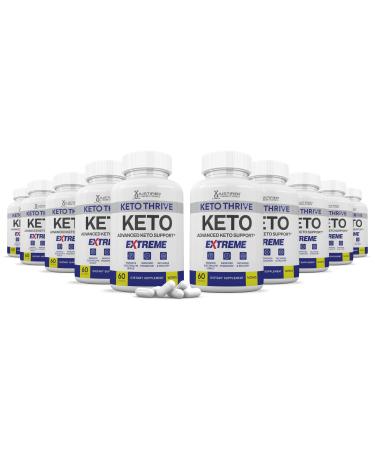 (10 Pack) Keto Thrive Keto ACV Extreme Pills 1675MG Keto Support Blend Capsule Alternative Keto ACV Gummies Formulated with Apple Cider Vinegar Extra Virgin Olive Oil Powder Green Tea 600 Capsules