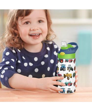 Tractor Kids Stainless Steel Water Bottle - 12oz Vacuum Insulated Double Wall Bottle - Buy Online on GoSupps.com
