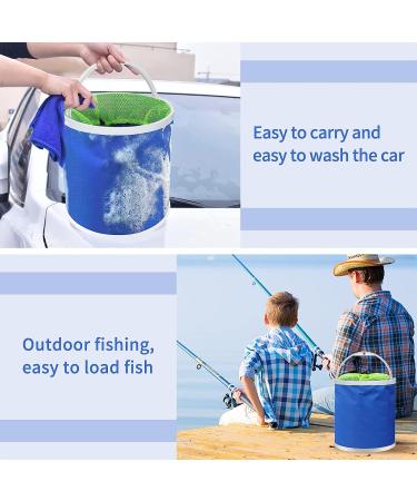 Homelove Collapsible Camping Fishing Bucket 11L - Durable Pop Up Water Bucket with Net and Rope for Outdoor Activities - Foldable Bucket Blue - Buy Online on GoSupps.com