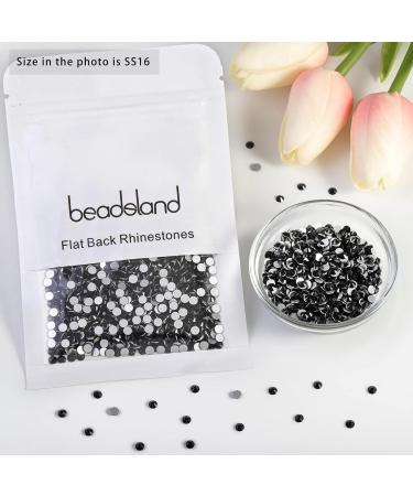 Beadsland 1440 pcs Flat Back Rhinestones - Black SS16 Nail Crystals (3.8-4.0mm) for Stunning Nail Art | International Shipping - Buy Online on GoSupps.com