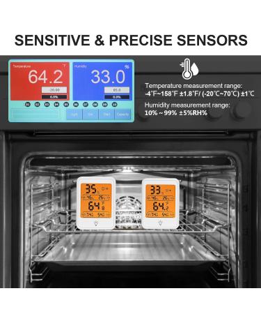 Digital Thermometer & Hygrometer - 2 Pack Mini Room Temperature & Humidity Monitor with Max/Min Display & Touchable Backlight - Buy Online on GoSupps.com