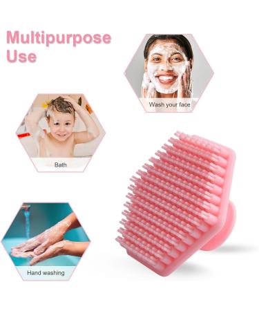 Pink Silicone Face Scrubber Exfoliator Brush for Men and Women - Gentle Manual Facial Cleansing and Blackhead Removal - Buy Online on GoSupps.com