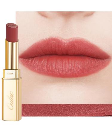 oulac Oulac Matte Lipstick Velvet Long Lasting Anti-Soil Non-Transfer Moisturizing Formula with Rose Oil Cruelty-Free RM01