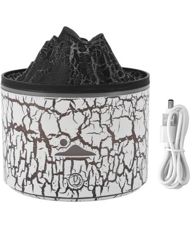 180ml Humidifier Auto Shut Off Aromatherapy Diffuser for Bedroom Aromatherapy Essential Oil Diffuser Volcano Flame Diffuser(Color:White)