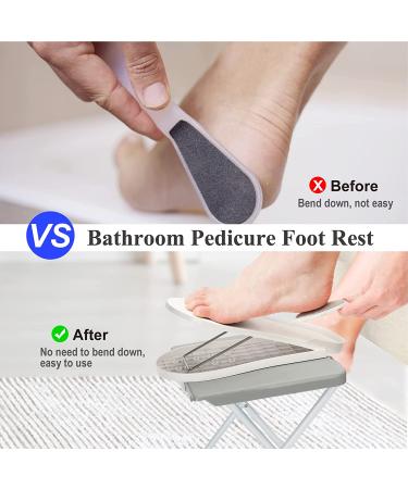 LiDiVi Pedicure Foot Rest - Adjustable Foot Stand for Easy At-Home Pedicures - Non-Slip Sturdy Legs - White (Upgraded) - Buy Online on GoSupps.com