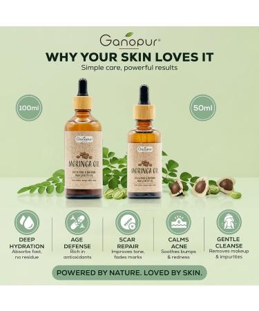 Panda BVBA Moringa Oil AntiAging Highest Quality 100 Natural & Cold Pressed Hydration & Shine for Face Skin and Hair 100 ml - Buy Online on GoSupps.com