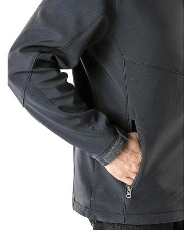 TSLA Men's Full-Zip Softshell Winter Jacket | Waterproof Fleece Lined | Dark Grey Medium - Buy Online on GoSupps.com
